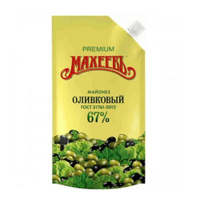 Майонез Махеев оливковый 400гр дой-пак ⋆ Русфуд - продукты с доставкой