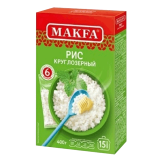 Рис крулозерный Макфа в варочных пакетах 400 гр. אורז עגול