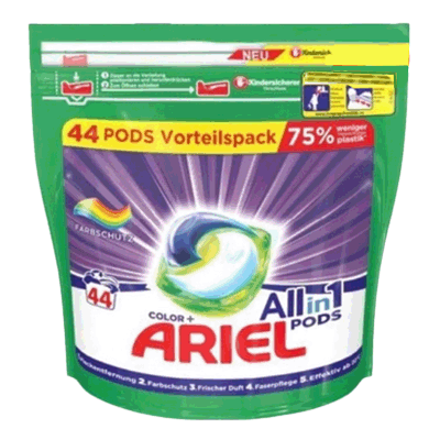 Капсулы для цветного белья Ариэль 3 в 1 44 шт. טבליות לכביסה צבעונית אריאל אריזה משפחתית